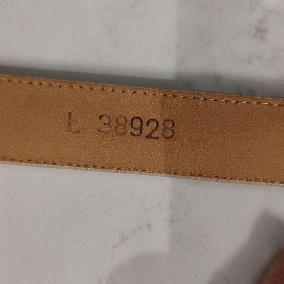 Brighton Tan Reptile Leather Belt Silver Buckle and Tip - Picture 5 of 9